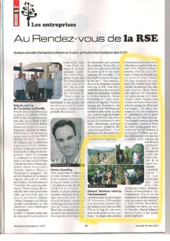 Les nouvelles publications - article de mars 2014